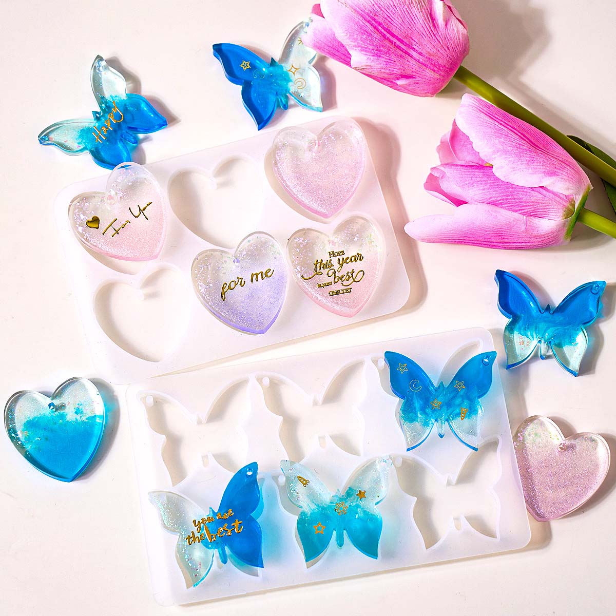 Jewelry Making Mold - Zes-gaats siliconen mal met gaten voor