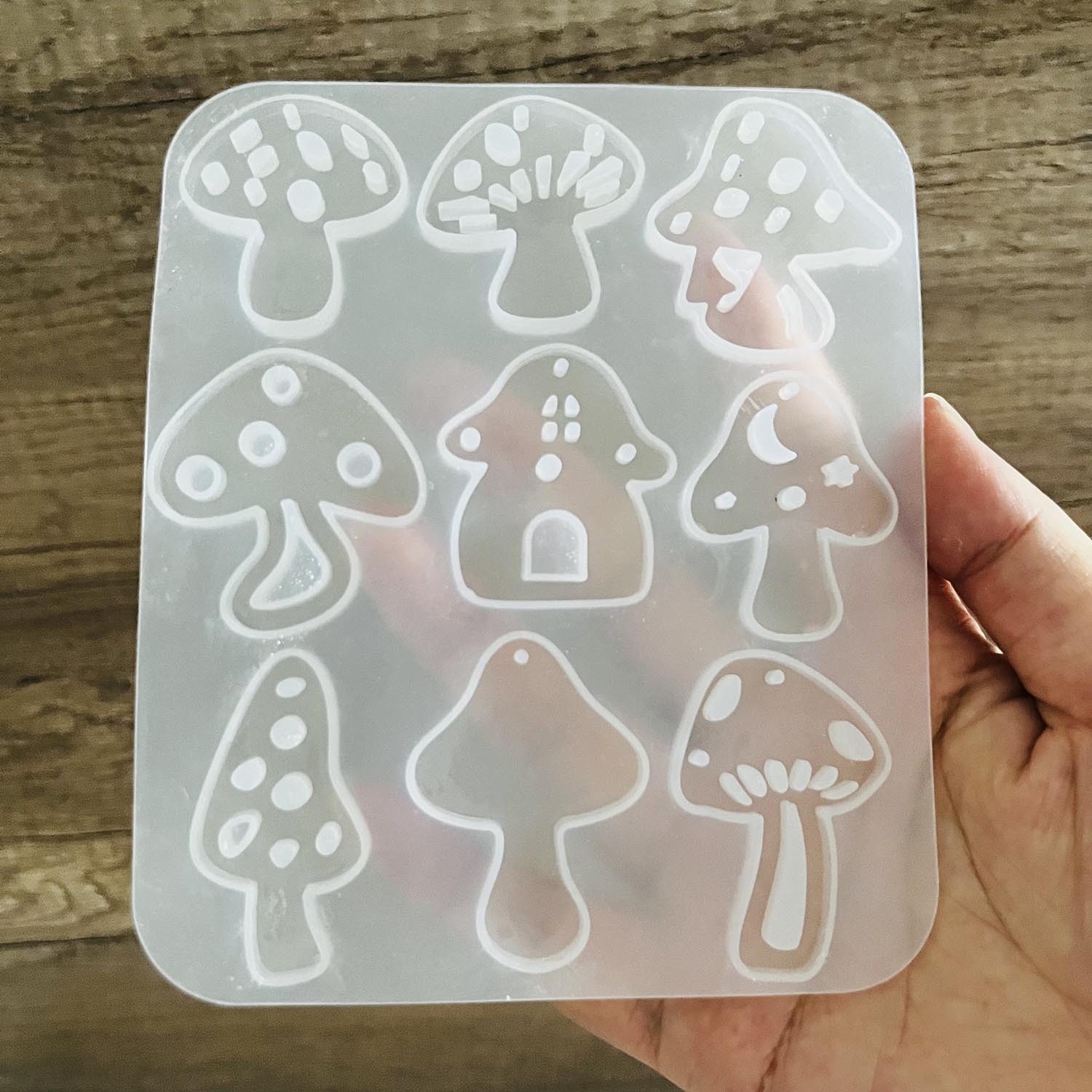Jewelry Making Mold - Multi-stijl paddestoelen oorbel hanger met geperforeerde