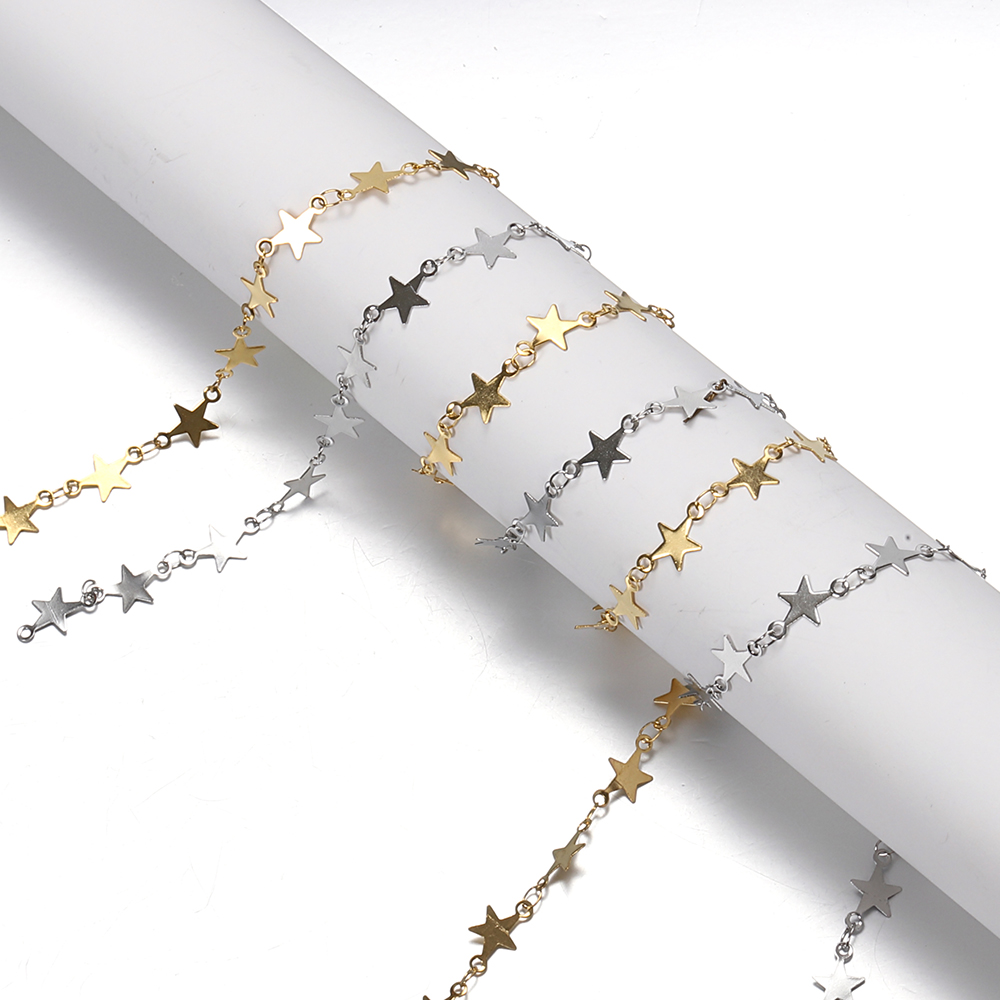 Jewelry Making Materials Wholesale - 1 meter verguld roestvrijstalen platte sterketting