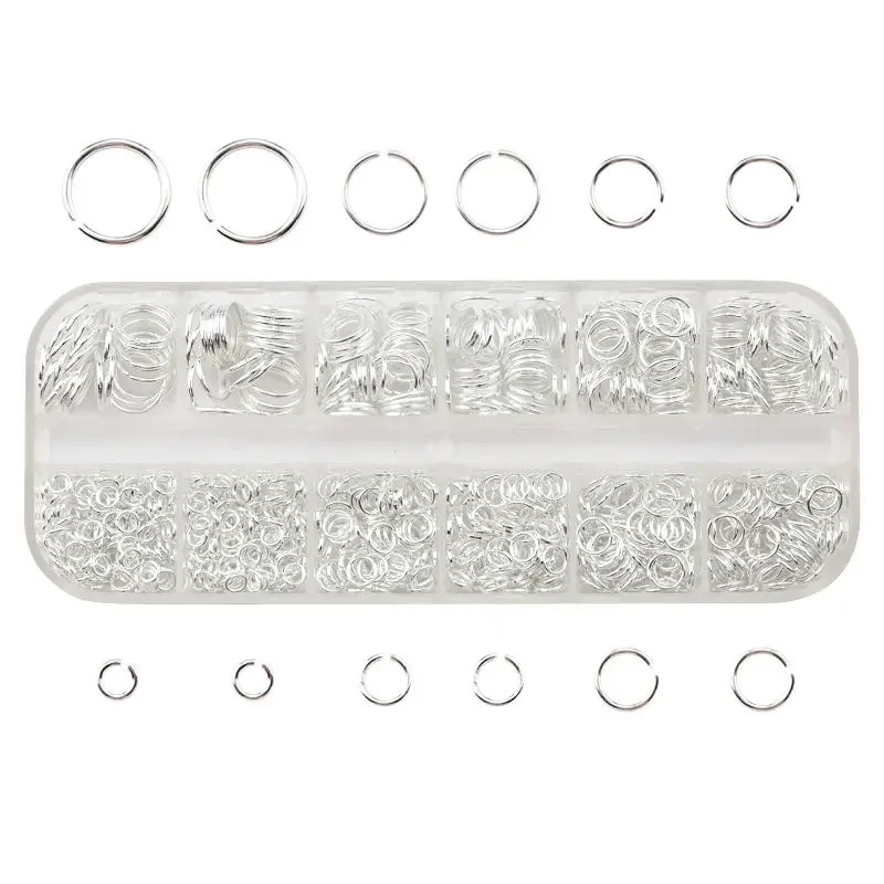 Jewelry Making Closed Jump Rings - 1050 stuks 0,7 mm verzilverde gekleurde