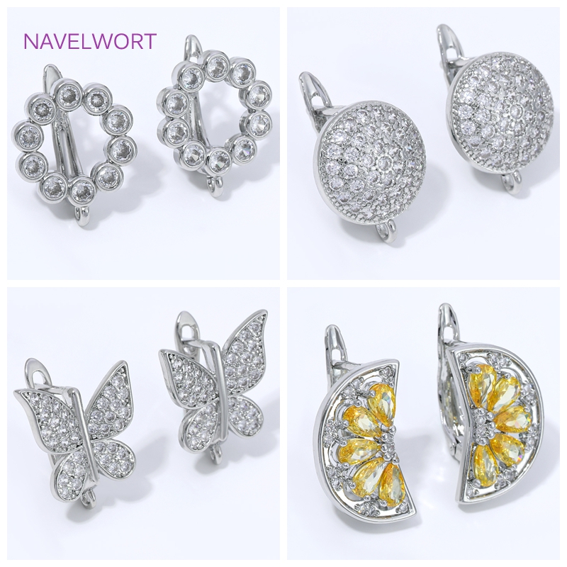 Jewelry Making Kit - 18K vergulde waaier-vormige bloem oorhaken, messing