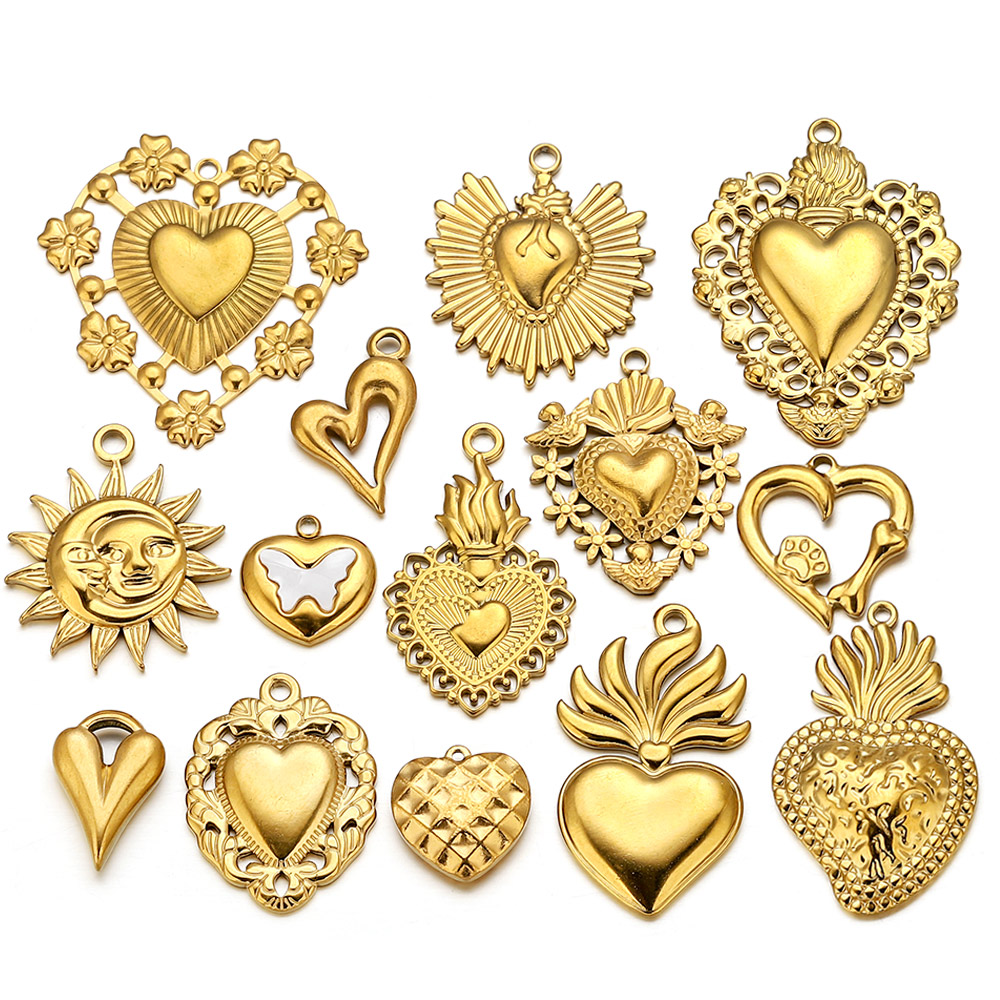 5 stks Rvs Hart Zon Charms Con - Jewelry Making Materials Wholesale recensie en prijs