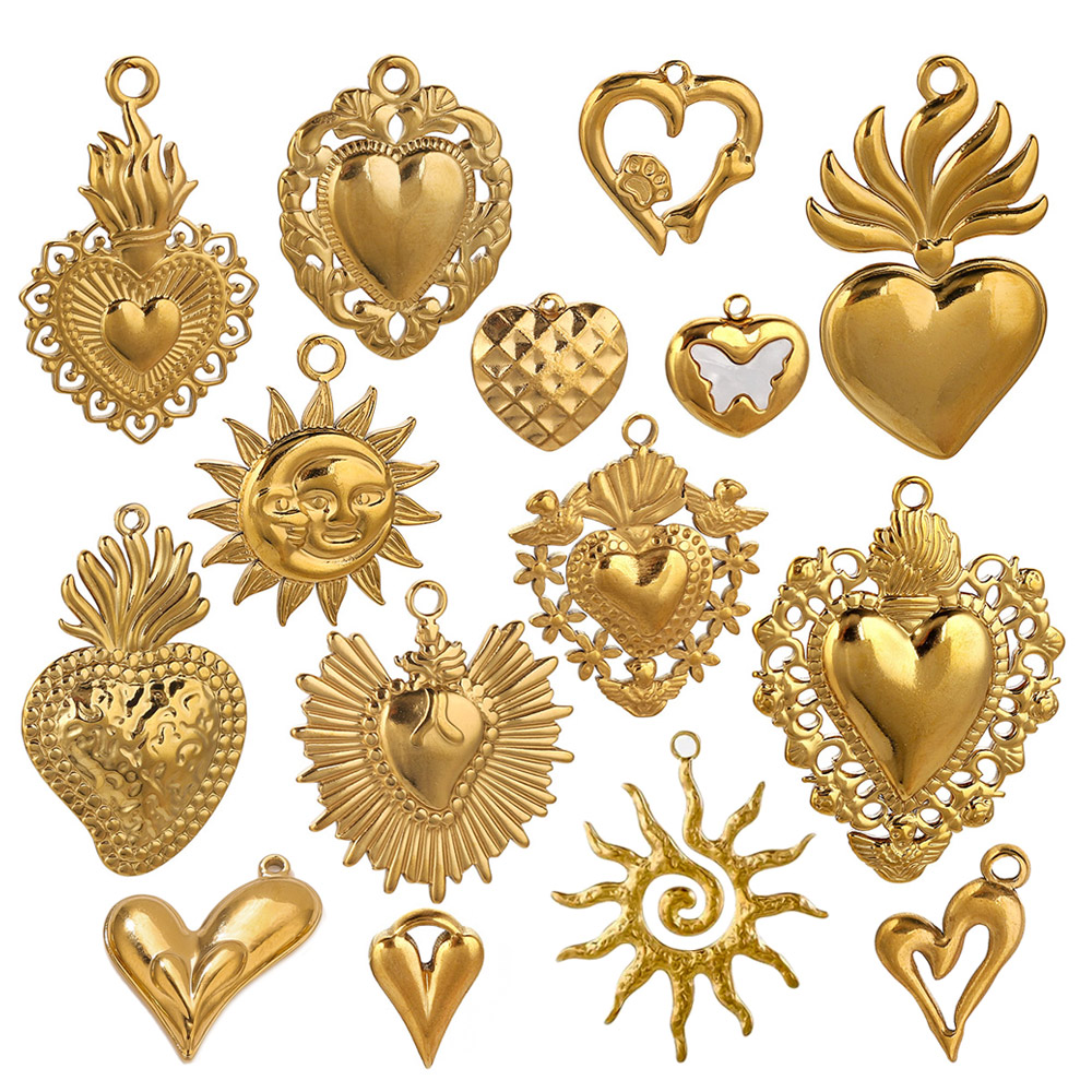 5 stks Rvs Hart Zon Charms Con - Jewelry Making Materials Wholesale recensie en prijs