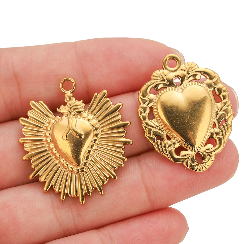 5 stks Rvs Hart Zon Charms Con - Jewelry Making Materials Wholesale recensie en prijs