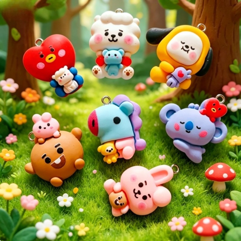 7 stks BT21 Hars Cartoon Charm - Jewelry Making Earrings recensie en prijs